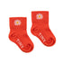 Daisy Quarter Socks Red Light Cream